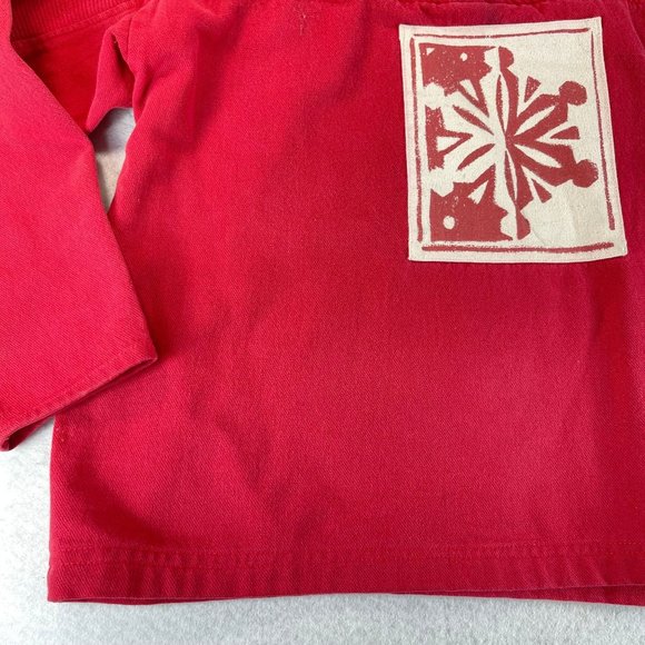 Vintage COLDWATER CREEK XXL Red Y2K Faded Snowflake Holiday Half Zip Sweater - Picture 5 of 11